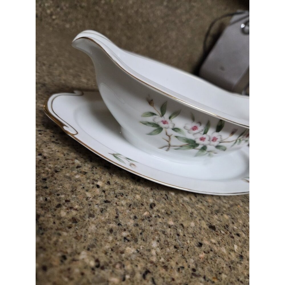 SeYei Gravy Boat Wild Cherry Pattern Fine China Japan Se Yei 1958 - Picture 6 of 13